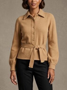 HADLEY Vintage 60’s Camel Hair Belted Sweater Size 6